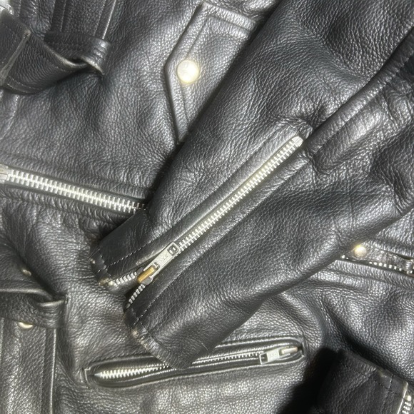Vintage Raider Jacket Women's 8 Black Genuine Leather Biker Distressed *SPOTS - Picture 9 of 16
